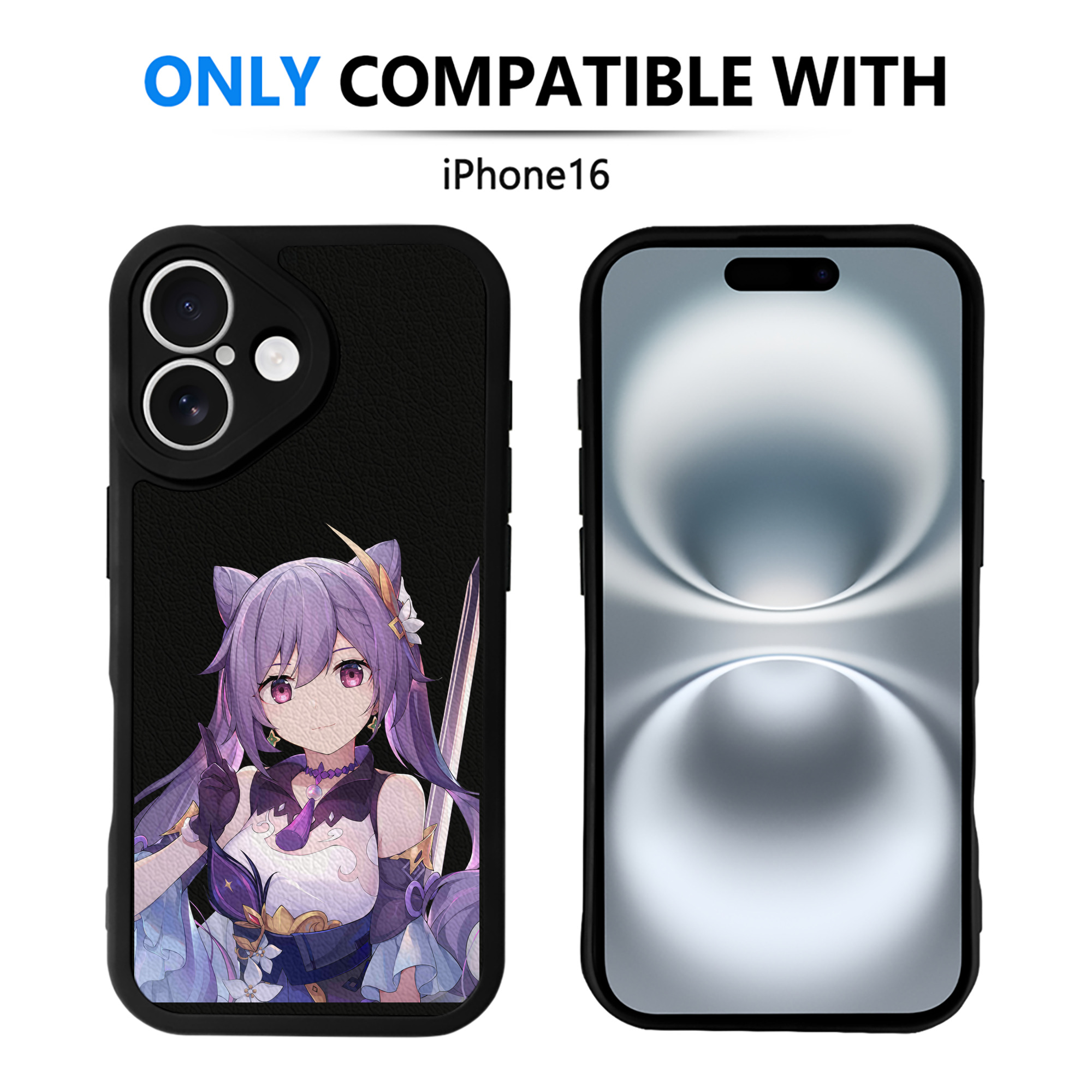 げんし神 刻晴 こくせい genshin Kokusei 【iPhone 16シリーズ対応】シリコンスマホケース（レザー調） 材質：シリコン